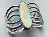 Swirls Of Silver Vintage Native American Navajo Royston Turquoise Sterling Silver Bracelet-Nativo Arts