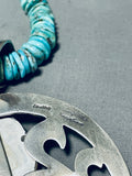 Tawney Willie Native American Navajo Turquoise Sterling Silver Squash Blossom Necklace-Nativo Arts