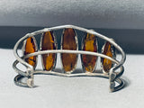 One Of The Best Vintage Native American Navajo Ancient Tree Sap Sterling Silver Bracelet-Nativo Arts