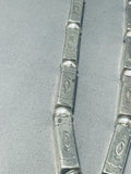 One Of Best Tubules Ever!! Vintage Native American Navajo Sterling Silver Necklace-Nativo Arts
