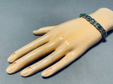 Superb Vintage Native American Zuni 8 Cerrillos Turquoise Sterling Silver Bracelet-Nativo Arts