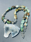 115 Gram Native American Navajo Green Turquoise Sterling Silver Necklace-Nativo Arts