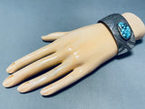 Mikey Begay Rare Vintage Native American Navajo Blue Warrior Turquoise Sterling Silver Bracelet-Nativo Arts