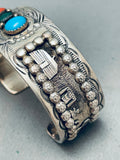 One Of The Most Unique Vintage Native American Navajo Turquoise Sterling Silver Bracelet-Nativo Arts
