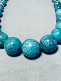 Rare Balls Of Turquoise Vintage Native American Navajo Sterling Silver Necklace-Nativo Arts