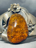 One Of The Best Vintage Native American Navajo Ancient Tree Sap Sterling Silver Bracelet-Nativo Arts
