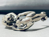 Double Jaguar Rare Vintage Sterling Silver Bracelet Cuff-Nativo Arts