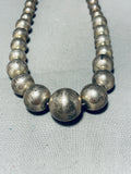 Amazing Vintage Native American Navajo Graduated Sterling Silver Ball Necklace-Nativo Arts