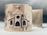 Wide Detailed Vintage Navajo Cross Sterling Silver Bracelet-Nativo Arts