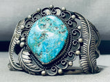 Museum Quality Leaves!! Vintage Native American Navajo Turquoise Sterling Silver Bracelet-Nativo Arts