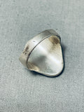 Sensational Vintage Native American Navajo Inlay Turquoise Jet Sterling Silver Grand Ring-Nativo Arts