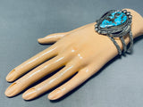 One Of Best Teardrop Morenci Turquoise Vintage Native American Navajo Sterling Silver Bracelet-Nativo Arts