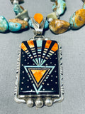 Ray Jack Native American Navajo Royston Turquoise Spiny Oyster Sterling Silver Necklace-Nativo Arts