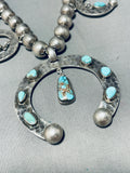 214 Gram Horseshoe Vintage Native American Navajo Sterling Silver Squash Blossom Necklace-Nativo Arts
