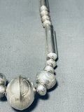 Rare Longer Vintage Native American Navajo Sterling Silver Tube Necklace-Nativo Arts