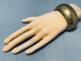 Important Vintage Native American Navajo Orville Tsinnie Brass Hand Tooled Bracelet-Nativo Arts