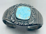Rare Sectioned Flank Vintage Native American Navajo Turquoise Sterling Silver Bracelet-Nativo Arts