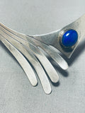 Anna Peterson Vintage Native American Navajo Lapis Sterling Silver Necklace-Nativo Arts