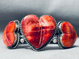 The Best Vintage Native American Navajo Spiny Oyster Shell Heart Sterling Silver Bracelet-Nativo Arts