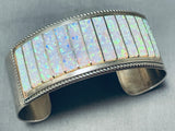 Excellent Native American Zuni Signed Inlay Synthetic Opal Sterling Silver Bracelet-Nativo Arts