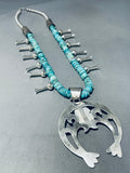 Tawney Willie Native American Navajo Turquoise Sterling Silver Squash Blossom Necklace-Nativo Arts