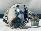 Misty Midnight!! Vintage Native American Navajo Agate Sterling Silver Bracelet Old-Nativo Arts
