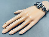 One Of The Best Native American Navajo Sterling Silver Cross Bracelet-Nativo Arts