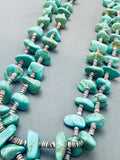 206 Grams Vintage Native American Navajo Green Turquoise Heishi Necklace Old-Nativo Arts