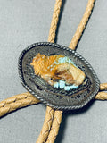 Beautiful Vintage Native American Navajo 8 Turquoise Sterling Silver Buffalo Bolo Tie-Nativo Arts