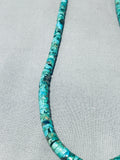 Native American Traditional Vintage Santo Domingo Royston Turquoise Sterling Silver Necklace-Nativo Arts