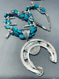Superior Native American Navajo Signed Blue Diamond Turquoise Sterling Silver Squash-Nativo Arts