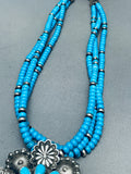 One Of The Best Ever Vintage Native American Navajo Turquoise Sterling Silver Necklace-Nativo Arts