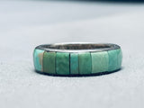 Important Vintage Santo Domingo Tony Aguilar Sr Turquoise Sterling Silver Ring-Nativo Arts