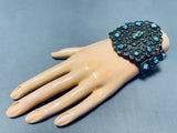 Teh Best Vintage Native American Navajo Waving Cluster Turquoise Sterling Silver Bracelet-Nativo Arts