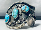 115 Grams Mens Vintage Native American Navajo Turquoise Sterling Silver Bracelet-Nativo Arts