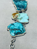 The Chunkiest Vintage Native American Navajo Turquoise Link Sterling Silver Bracelet-Nativo Arts