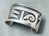 Important Vintage Native American Hopi Diedra Namingha Sterling Silver Geomtric Bracelet