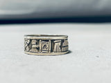 One Of A Kind Vintage Native American Navajo Sterling Silver Storyteller Ring-Nativo Arts