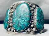 The Best Vintage Native American Navajo Chrysocolla Sterling Silver Bracelet!-Nativo Arts