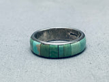 Important Vintage Santo Domingo Tony Aguilar Sr Turquoise Sterling Silver Ring-Nativo Arts