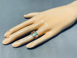Tremendous Vintage Native American Navajo Royston Turquoise Sterling Silver Ring Signed-Nativo Arts