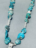 Fascinating Vintage Native American Navajo Turquoise Sterling Silver Arrowhead Necklace-Nativo Arts
