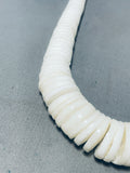 Native American Most Fab!! Vintage Santo Domingo White Shell Sterling Silver 195 Grams Necklace-Nativo Arts