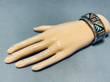 6.5 Inch Wrist Vintage Zuni Extreme Inlay Sterling Silver Bracelet-Nativo Arts