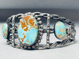 Museum Very Old Vintage Native American Navajo #8 Turquoise Sterling Silver Bracelet-Nativo Arts