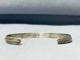 Marvelous Vintage Native American Navajo Sterling Silver And 12kgf Bracelet-Nativo Arts