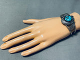 James Lee Vintage Native American Navajo Carico Lake Turquoise Sterling Silver Bracelet-Nativo Arts
