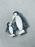 Eric Lonjose Striking Vintage Native American Zuni Onyx Sterling Silver Pendant