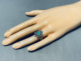 Earlier Vintage Native American Navajo Cerrillos Turquoise Sterling Silver Ring Old-Nativo Arts