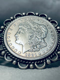 Museum Quality Vintage Native American Navajo Sterling Silver Turquoise Coin Bracelet-Nativo Arts